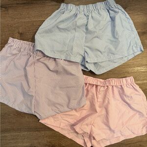Striped Women's Shorts - Blue, Pink, and purple